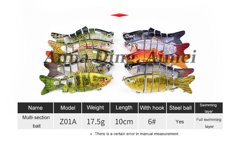 Plastic Multi Jointed Fishing Lures Bass Wobbler Artificial Lifelike Swimbait Fishing Hard Lures