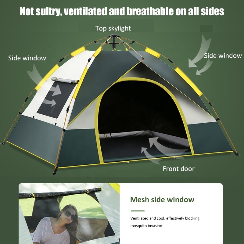 Wholesale Automatic Camping Tent Outdoor Quick Opening Rainproof Tent Hiking Portable 2 Doors Waterproof tent