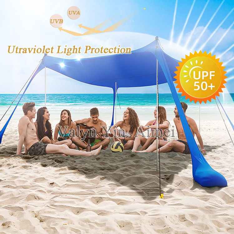 Beach Tent Pop Up Shade UPF50+ Portable Beach Canopy Sun Shelter