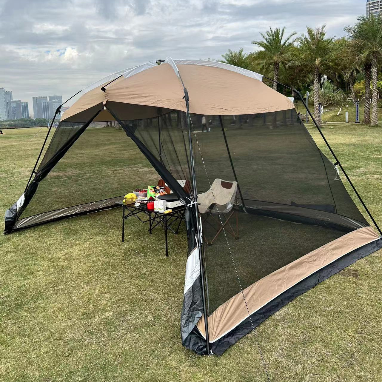 Outdoor Party Awing Rear Car Tent Camping Beach Gazebo Car Extensional Gazebo Tent Canopy with Mosquito Net