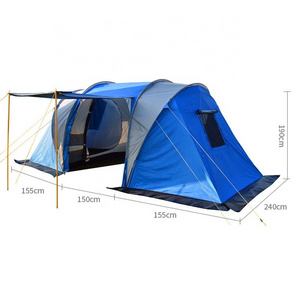 China Factory Selling Camp Tent 2 bedroom 1 Living Room 4 Person Waterproof Portable Family Outdoor Tent