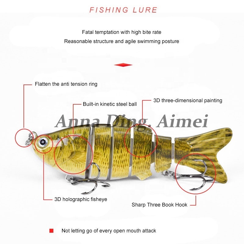 Plastic Multi Jointed Fishing Lures Bass Wobbler Artificial Lifelike Swimbait Fishing Hard Lures