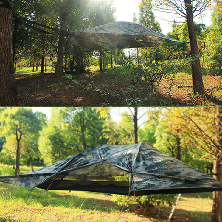 Waterproof 2 Layers Mosquito Net Hammock Tent Tree Tent House Black 3 Person Camping Outdoor Hanging Tree Suspended Tent