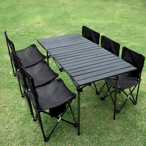 Portable camping table egg roll table Aluminum camping picnic Outdoor folding table and chair set