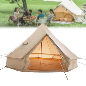 Luxury Canvas Cotton Teepee Mongolian Bell Tent Waterproof Family Outdoor Glamping Yurt Tent Camping Tent