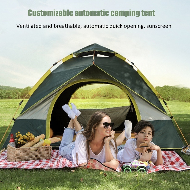 2 3 4 Person Family Camping Dome Tent Outdoor Easy Set Up Ultralight Family Camping Tent with Top Rainfly