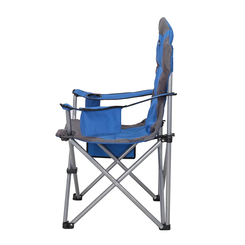 Outdoor foldable beach folding chair for garden with arm rest and cup holder folding outdoor fishing chair