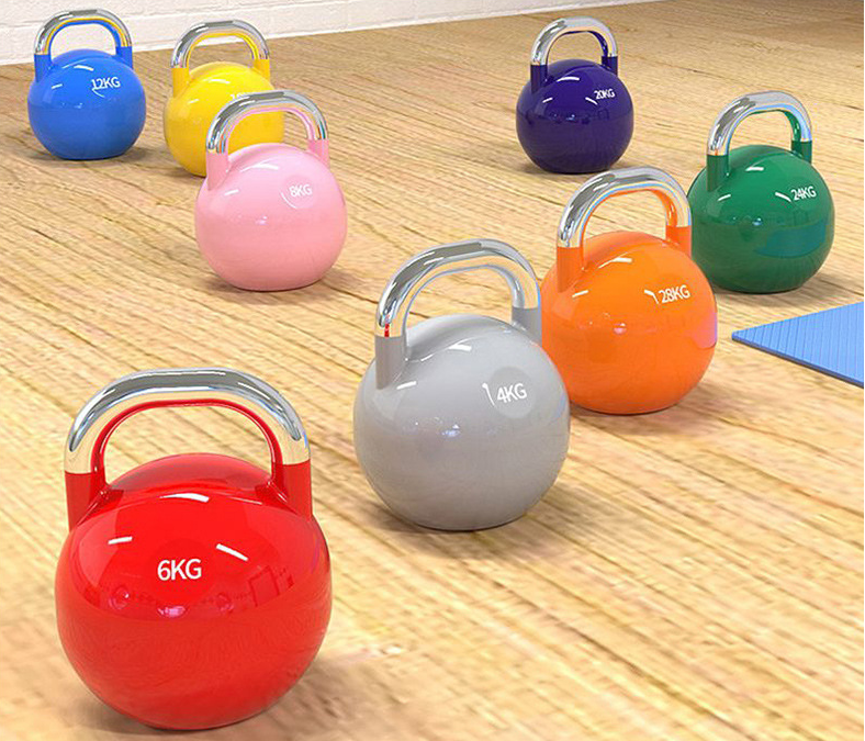 Gym Weight Lifting Dumbbell Kettlebell set Steel Weight Kettlebell Candy Color Kettlebell