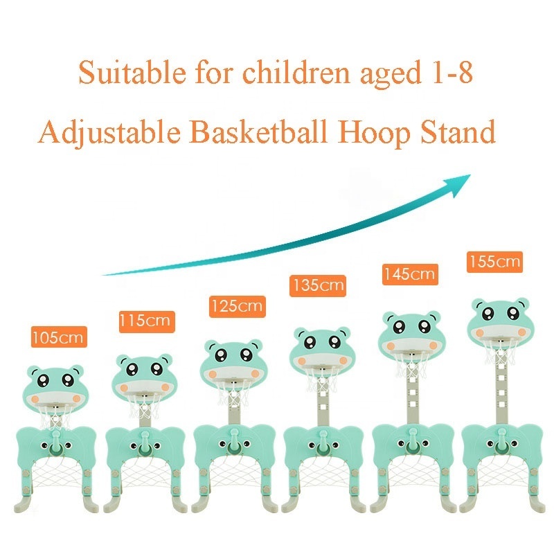 Factory Price Moveable Kids Indoor Plastic Basketball Stands Children Adjustable Basketball Hoop Stand For Baby