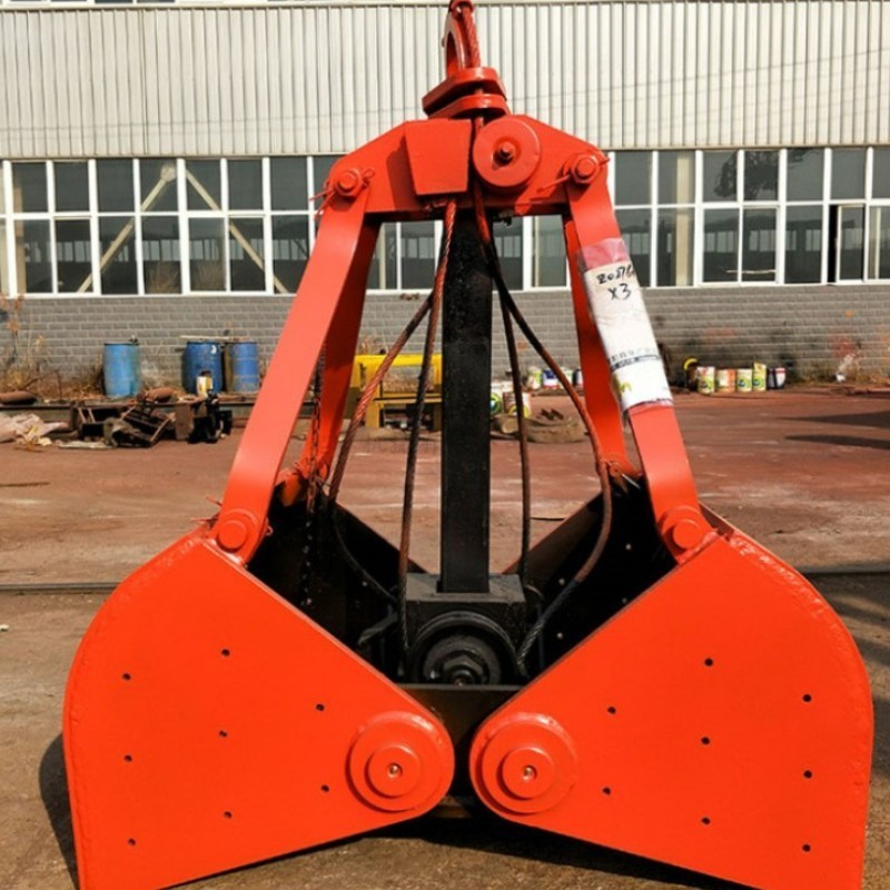 Single rope four rope crane grab bucket suspended garbage material steel wire rope grab bucket