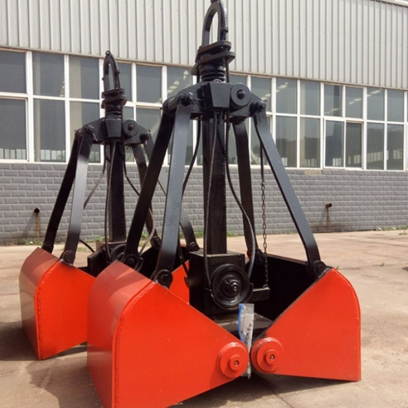 Single rope four rope crane grab bucket suspended garbage material steel wire rope grab bucket