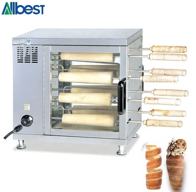 Automatic Electric Bread Rolls Making Machinery Waffle Cone Maker Ice Cream Cone Maker Chimney Cake Machine For Sale