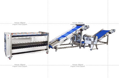 Industrial Electric Spiral Sweet Potato Washing Dry Peeling Cube Cutter And Potato Cleaning Cutting Slicer Peeler Machine Line