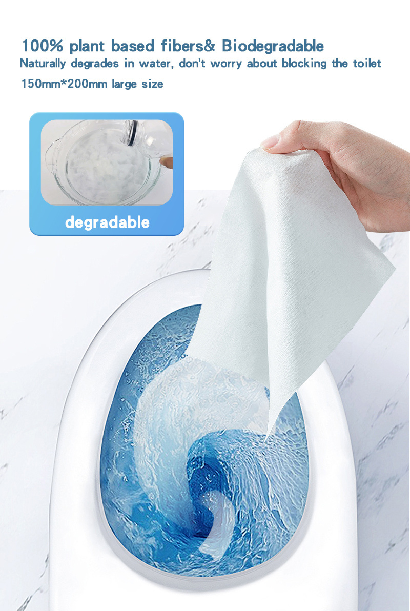 OEM Men Feminine Baby use organic flushable wipes toilet