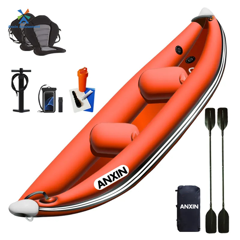 2023 Hot Selling Inflatable Team Competition Kayak Three Seater Kayak Pump + Backpack + Repair Bag Pedal Kayak 3 Person 3.1 - 4m