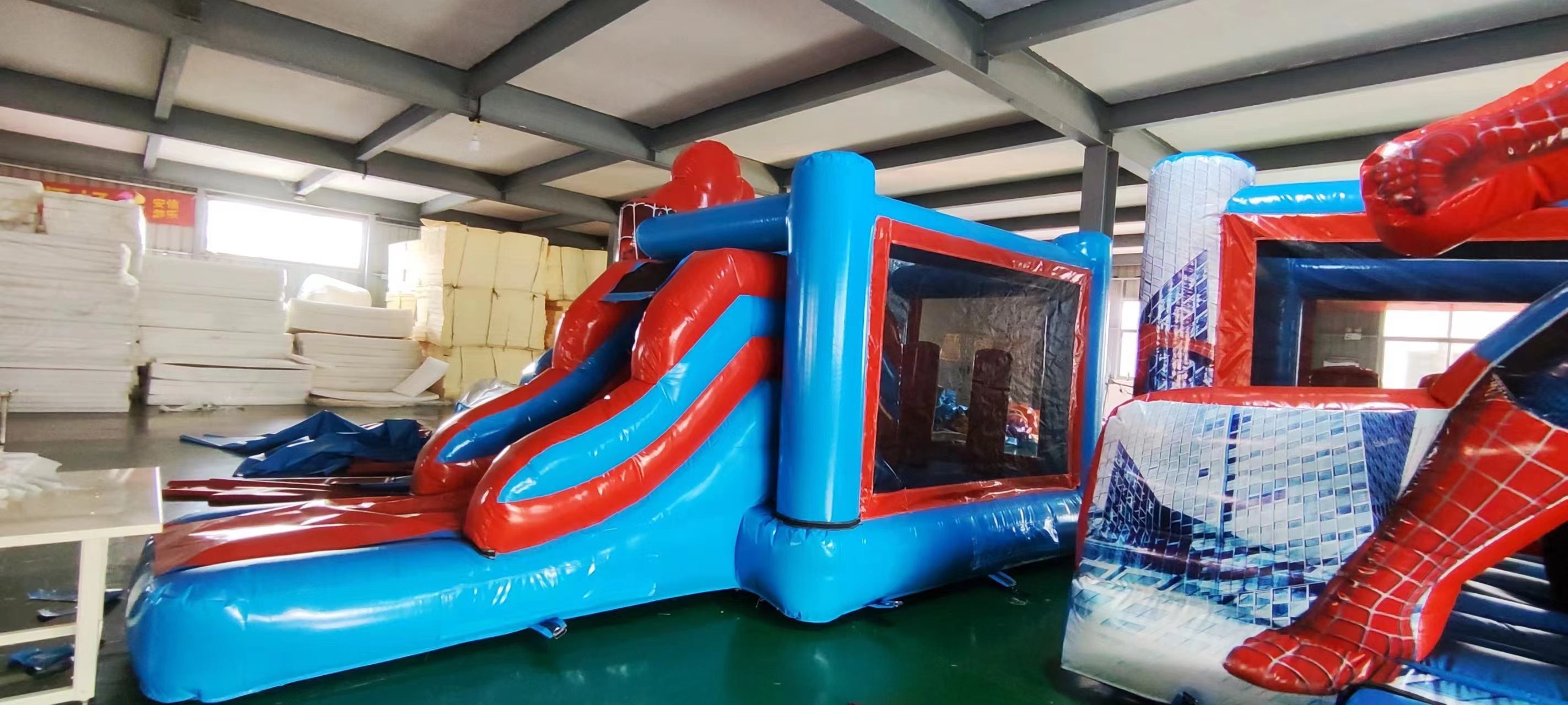 Commercial fun bounce house spider man bouncer inflatable castle for kids party jumping