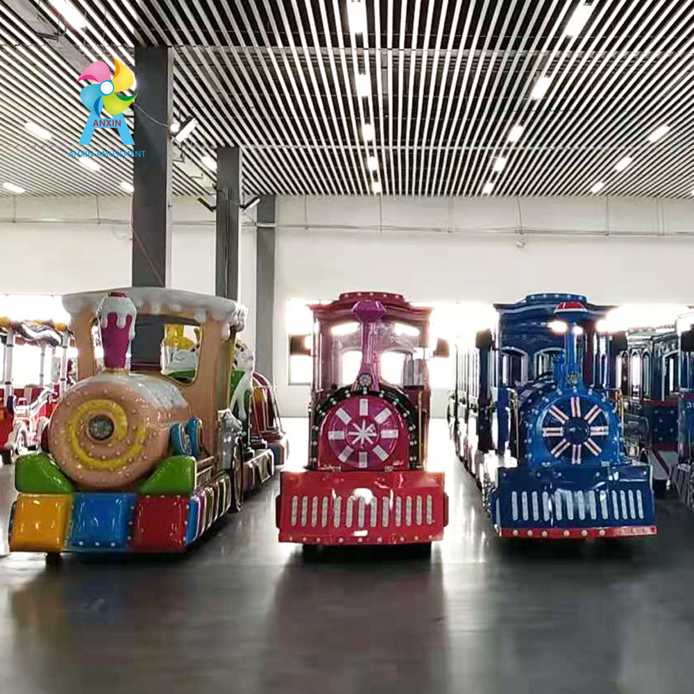 Battery Amusement Park Rides Theme Park Train on Track Operated Kids and Adult Domino Train Medium Car Track 