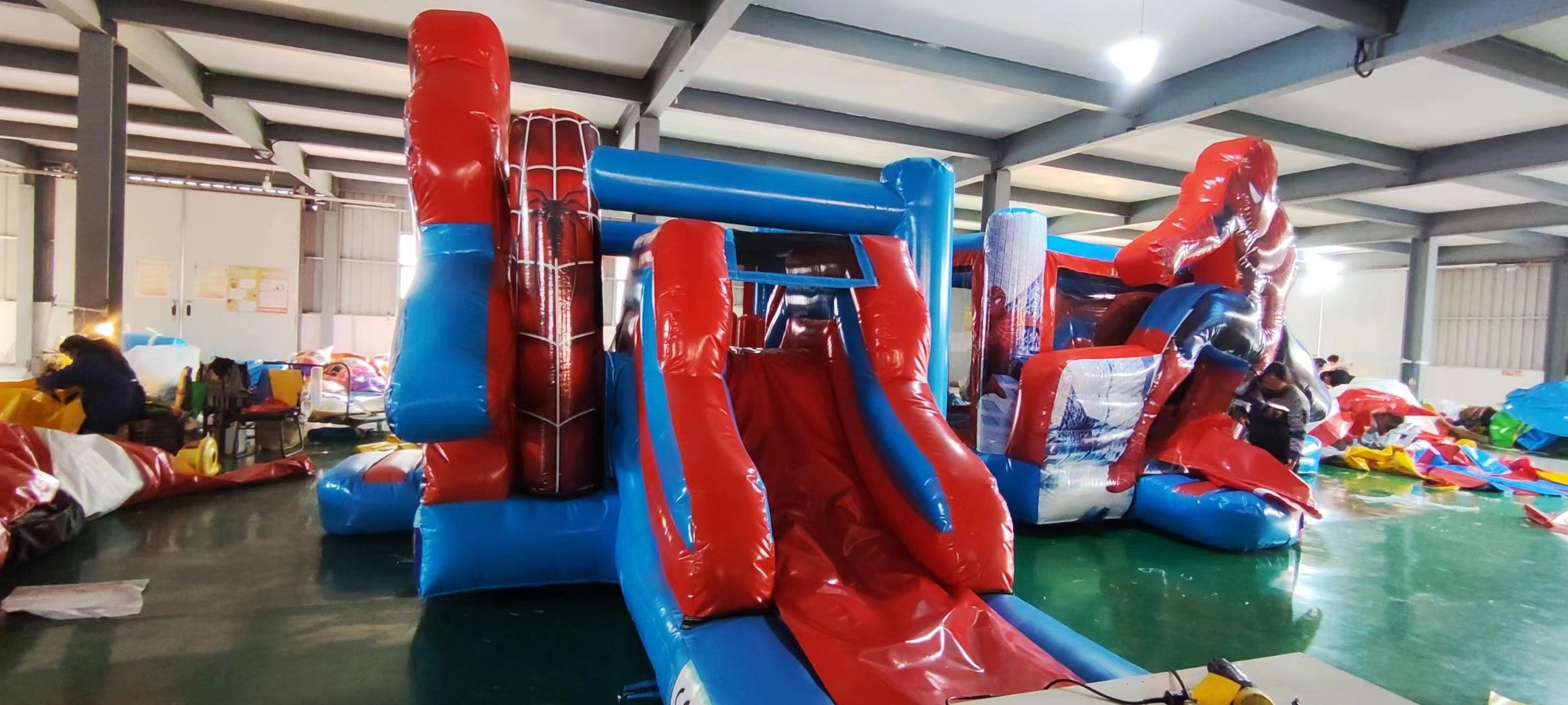 Commercial fun bounce house spider man bouncer inflatable castle for kids party jumping