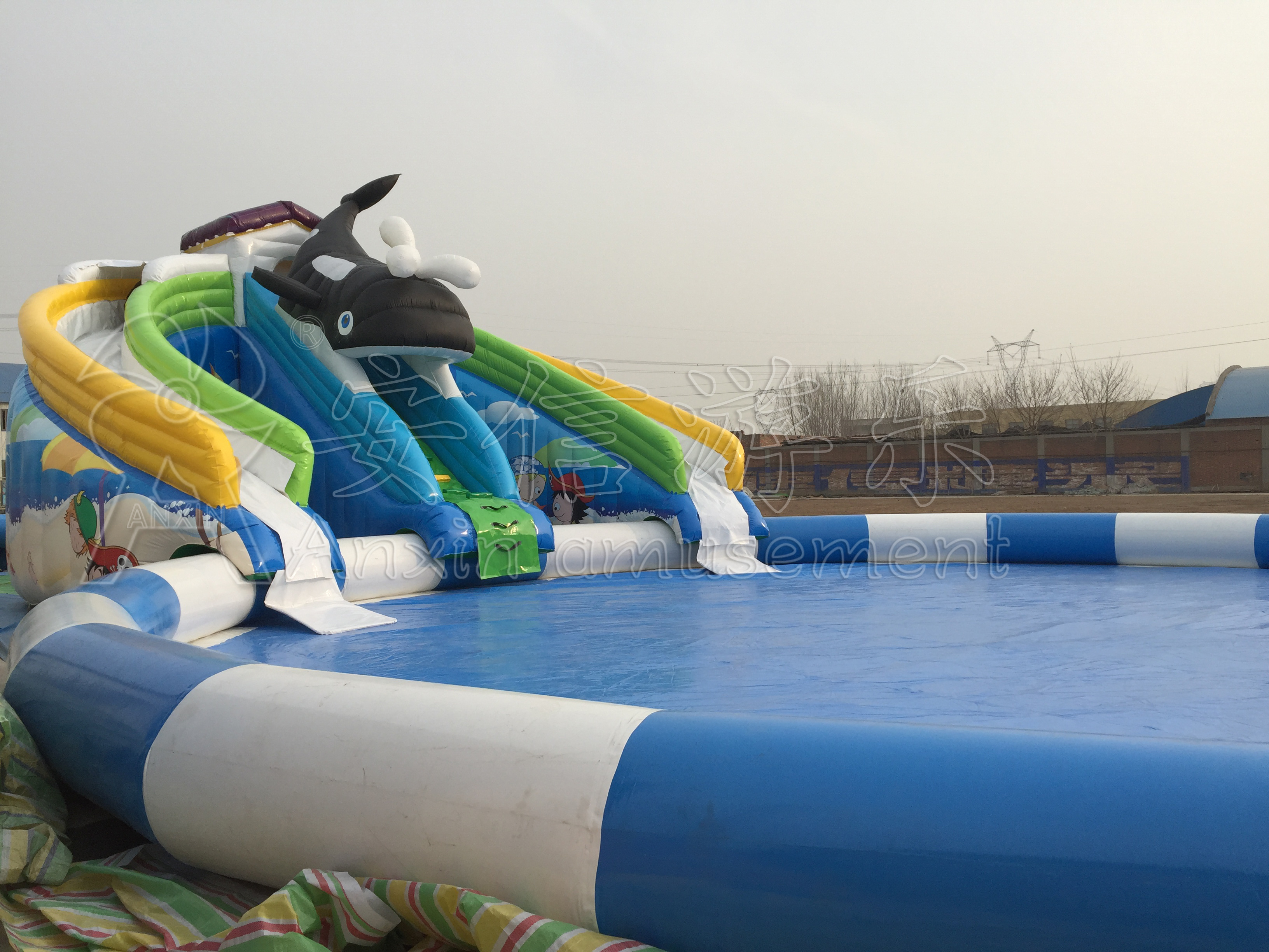 commercial rental  pvc inflatable  Killer Whale inflatable water park  customized size for children and adults