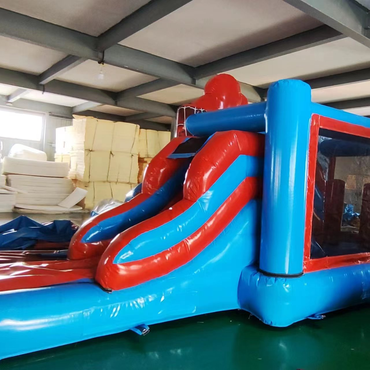 commercial spiderman spider man slide combo commercial kid inflatable castle jump bouncy castle bounce house with pool