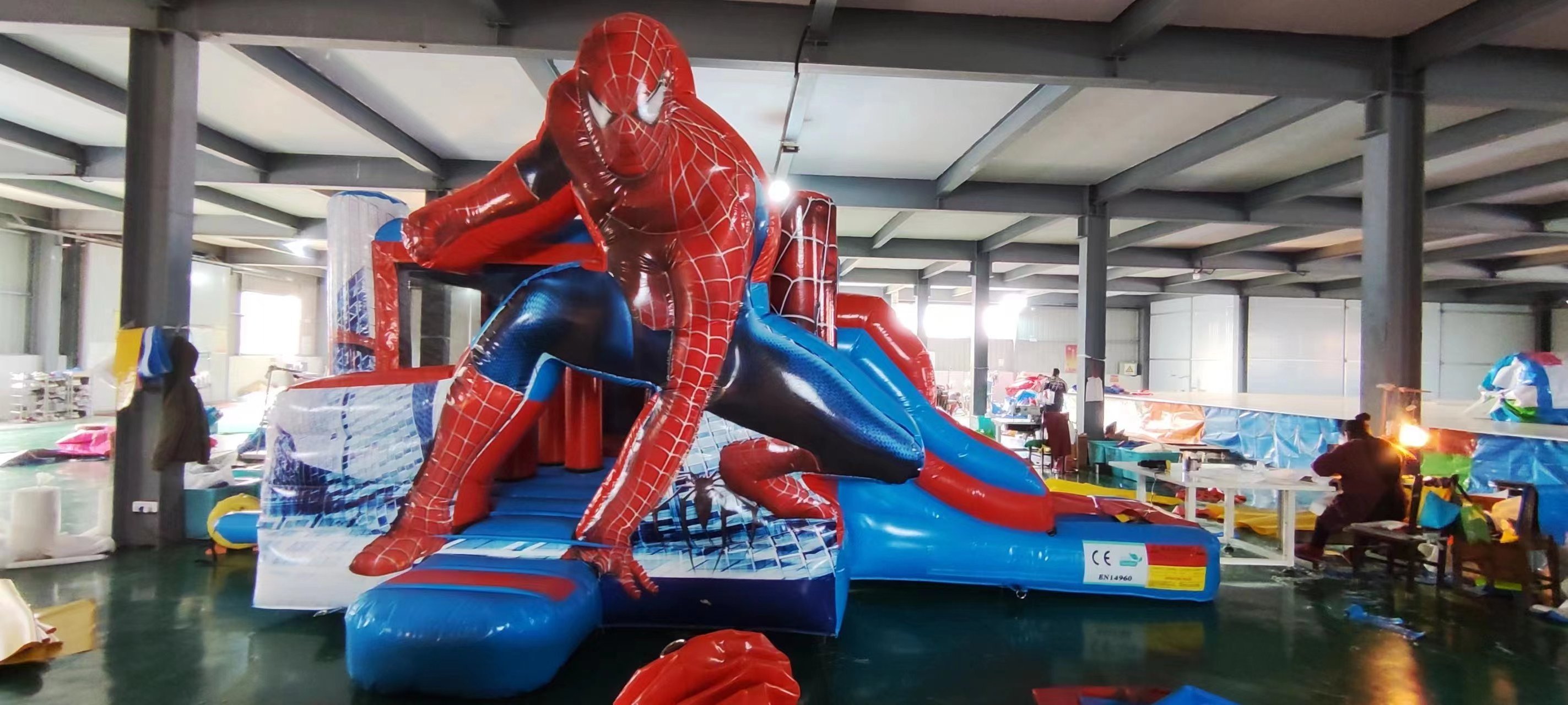 Commercial fun bounce house spider man bouncer inflatable castle for kids party jumping