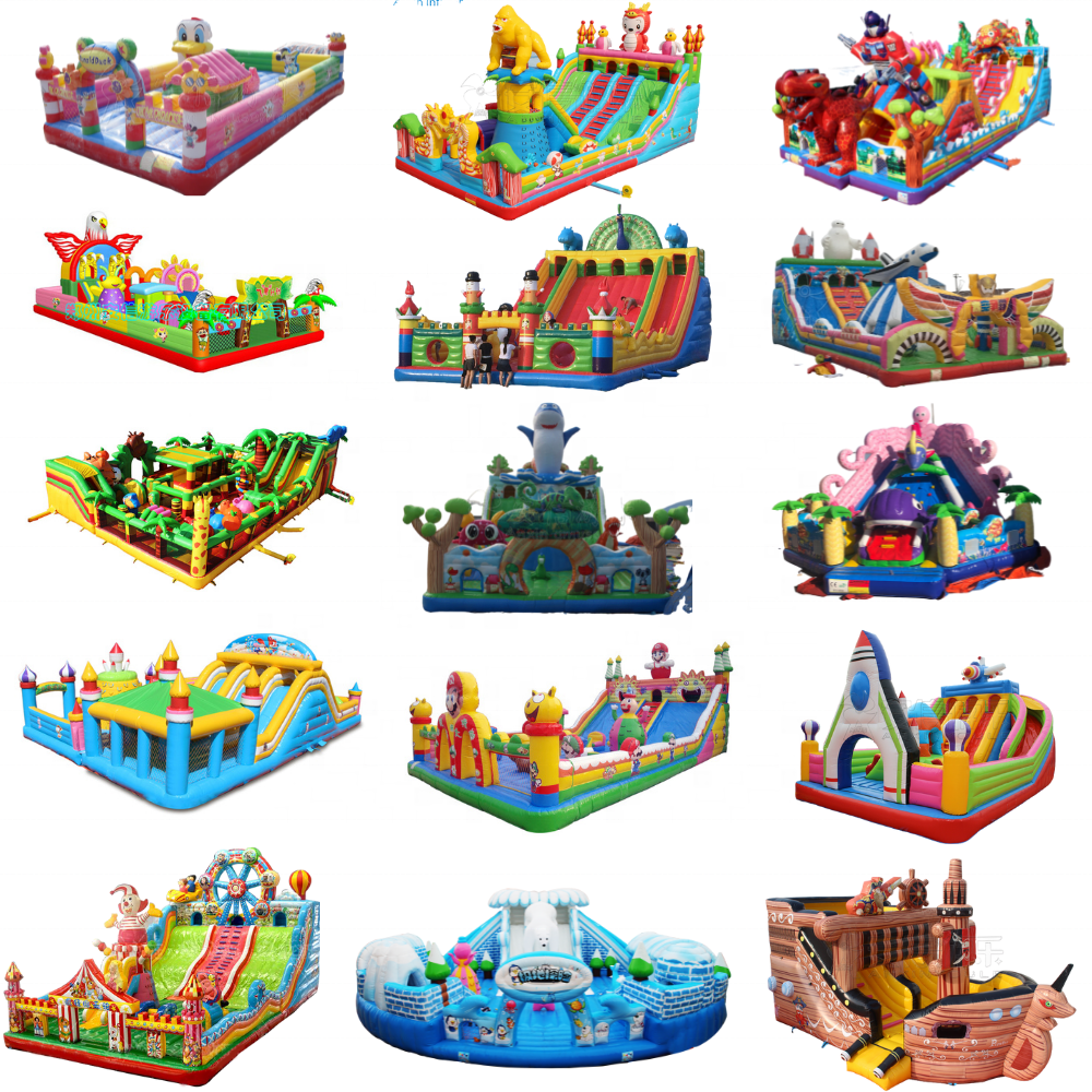 Chinese Culture theme inflatable theme park bounce house commercial castle inflatable playground for kids