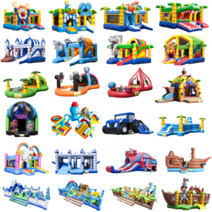 Chinese Culture theme inflatable theme park bounce house commercial castle inflatable playground for kids