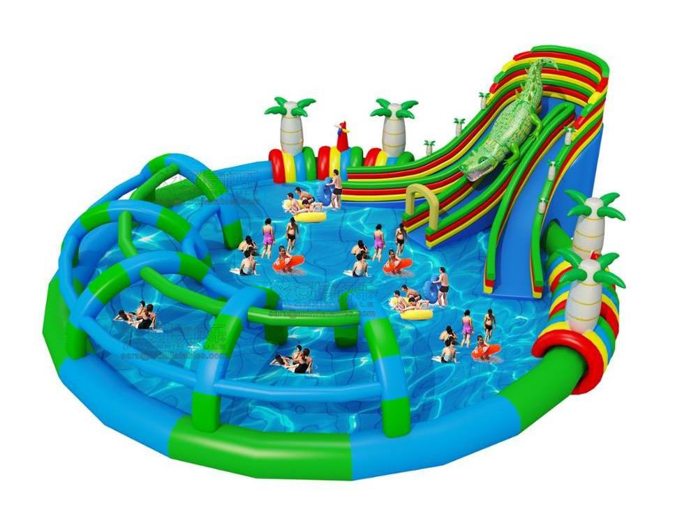 2018 NEW inflatable crocodile water park mobile aqua park equipment inflatable water park