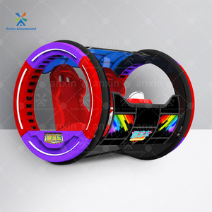 360 degree rotation adult and child Double players happy rolling leswing car moonwalk le bar car