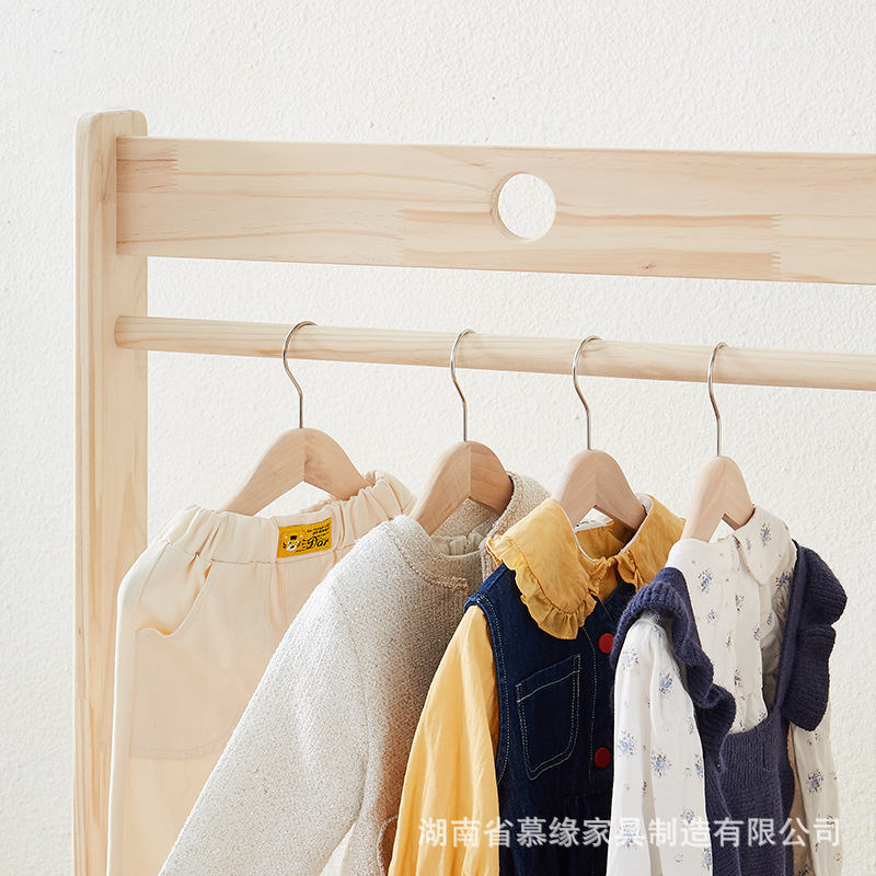 Solid Wood Coat Rack Hanger Floor Clothes Rack Custom Bedroom Organizer Living Room Storage Rack