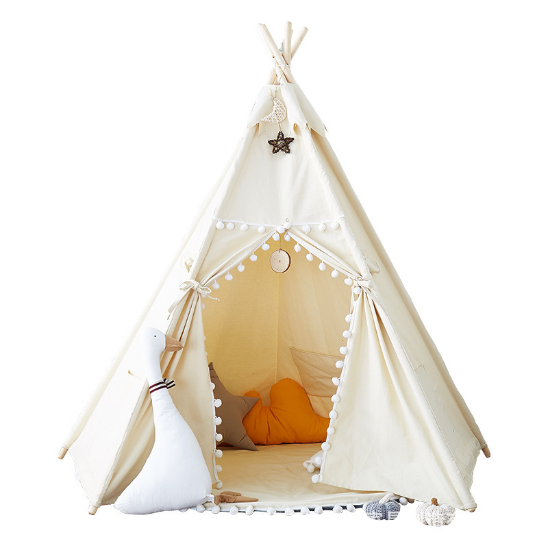 Kids Teepee Tent Baby White Play House Kids Room Decor Indoor Foldable Toddler Toy Tent for Kids