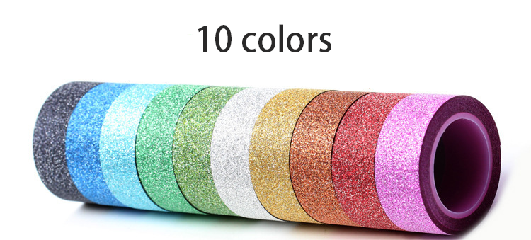 Silver Decorative Tapes For Diy Decor Planners Scrapbooking Adhesive Schoolparty Supplies Glitter Washi Tape