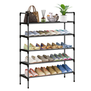 Metal shoe rack Small apartment combination shoe rack dust-proof multi-layer steel reinforced steel stair shoe cabinet