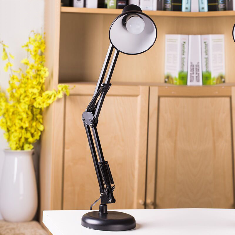 Punk style Base Light Bulb Adjustable Metal Swing Arm Desk Lamp Classic Book Lights For Bedroom Study Office Table Lamp