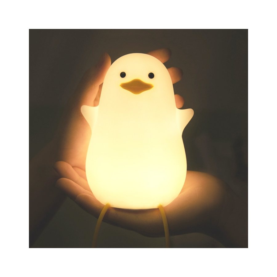 Cute Duck LED Night Lamp Cartoon Silicone USB Rechargeable Sleeping light Touch Sensor Timing Bedroom Bedside Lamp For Kid Gift