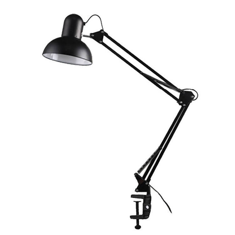 Adjustable foldable table salon light Reading light with clip double arms Iron swinging arm table lamp