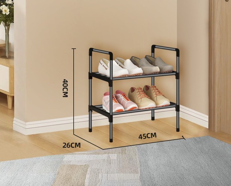 Metal shoe rack Small apartment combination shoe rack dust-proof multi-layer steel reinforced steel stair shoe cabinet