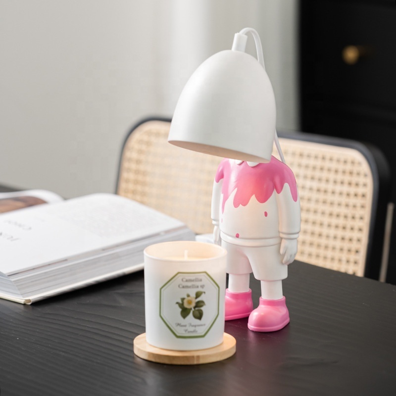 Fireless Aromatherapy Decorative Gift Table Lamp Pink Speckle Robot Aromatherapy Wax Melting Lamp