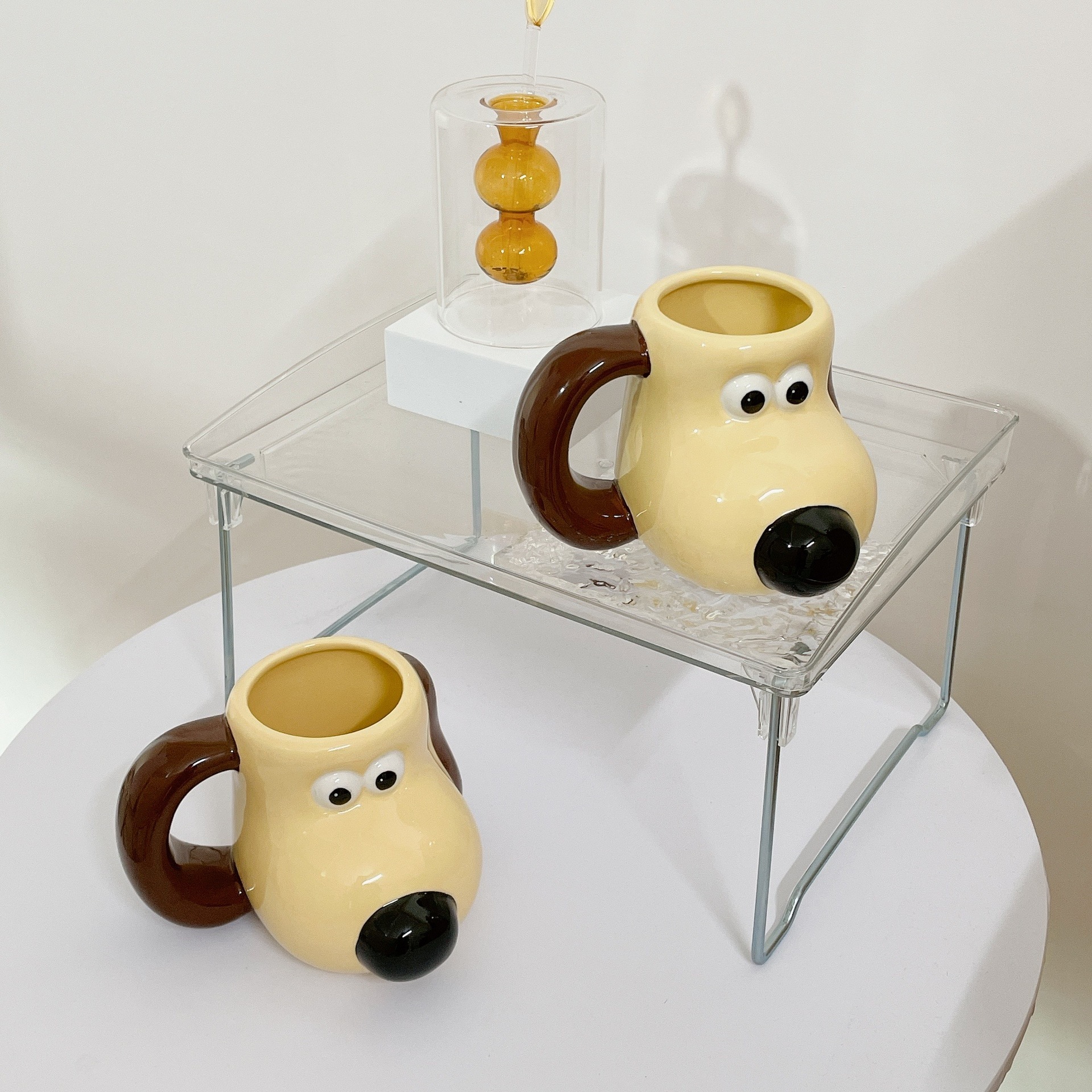 Cartoon Big Hand Painted 3D Dog Mug Ceramic Large Capacity Breakfast Cup Personalized Handmade Porcelain Coffee Mugs