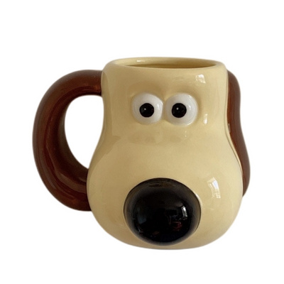 Cartoon Big Hand Painted 3D Dog Mug Ceramic Large Capacity Breakfast Cup Personalized Handmade Porcelain Coffee Mugs