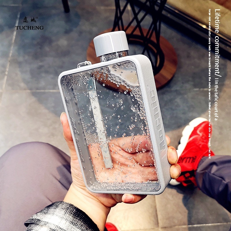 A5 Flat Water Bottle Girls A5 Flat  Drinking Bottle for Water Portable Korean Creative Paper A5 Bottles