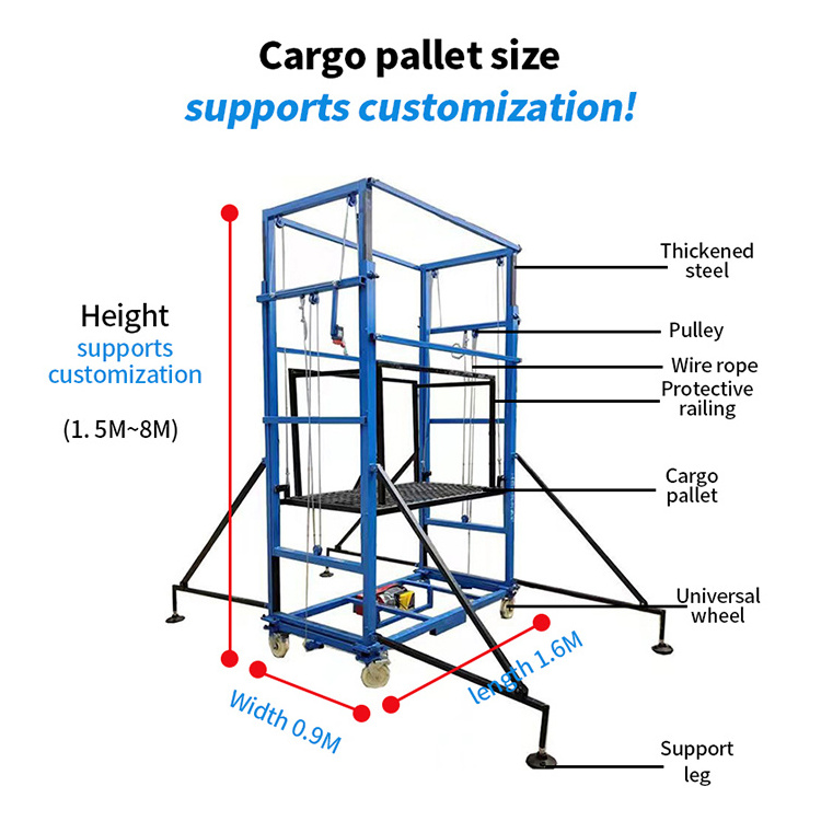 Electric Scaffold Lift Automatic Foldable Mobile Remote Control Electric Scaffolding