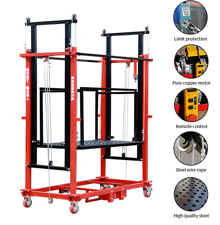 Electric Scaffold Lift Automatic Foldable Mobile Remote Control Electric Scaffolding