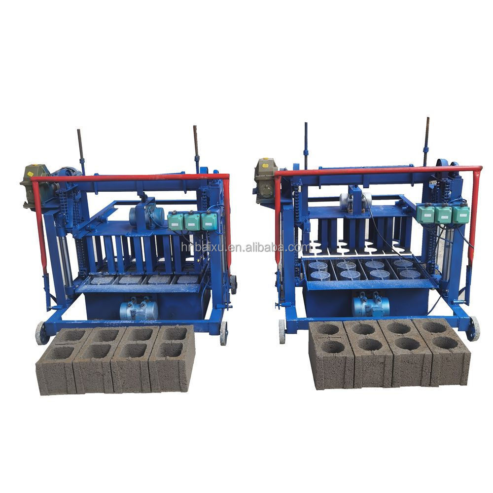 popular in cameroon simple hollow interlocking brick block hand made brick making machine