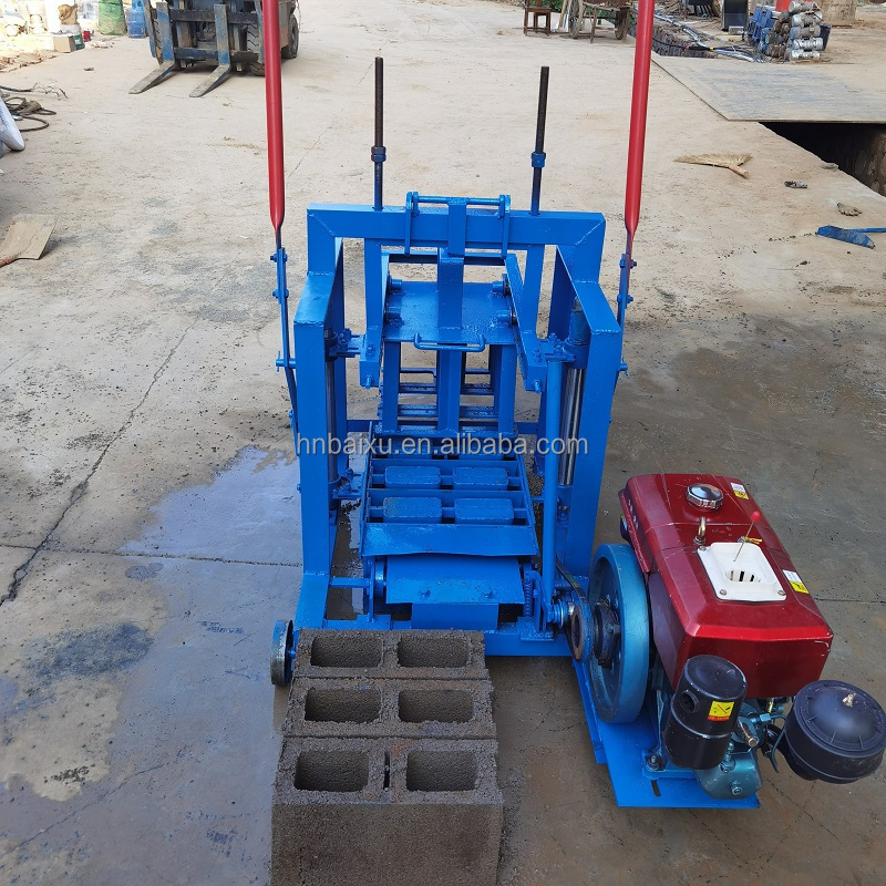 china supplier small mini manual cement hollow diesel brick making machines in uganda