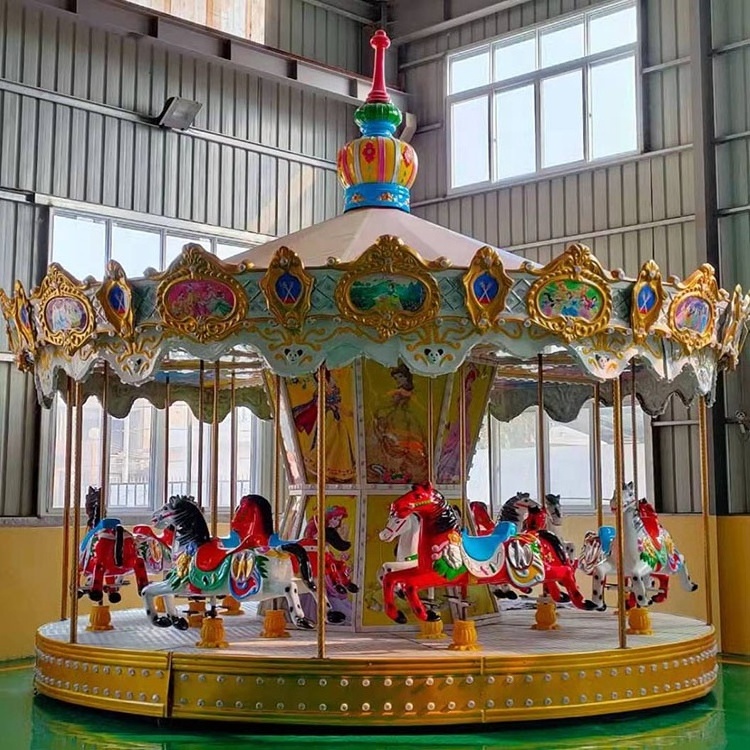 Popular Playground Equipment Amusement Park Rides 16P Kids Merry Go Round Carousel Horse for Sale