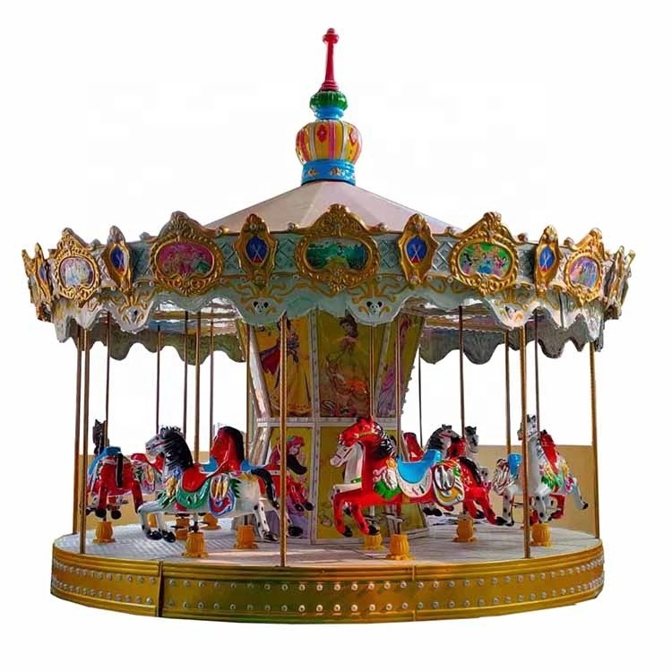 Popular Playground Equipment Amusement Park Rides 16P Kids Merry Go Round Carousel Horse for Sale