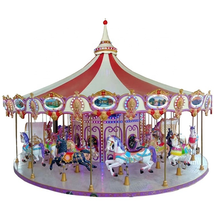 Popular Playground Equipment Amusement Park Rides 16P Kids Merry Go Round Carousel Horse for Sale