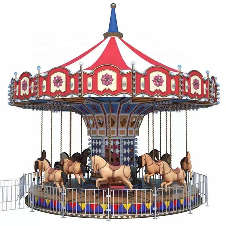 Popular Playground Equipment Amusement Park Rides 16P Kids Merry Go Round Carousel Horse for Sale