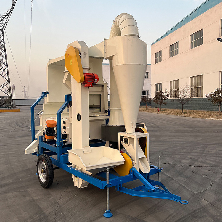 Grain Wheat Paddy Cowpea Bean Cleaning Machine Lentil Processing Mobile Seed Cleaner Grader Machine Seed Cleaner Machine